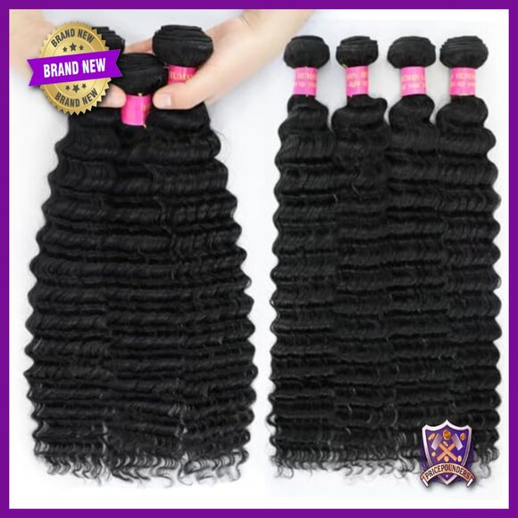 12A Deep Wave Human Hair Extensions 20-26 Inch 4 Bundles Brazilian Virgin Hair main image 4
